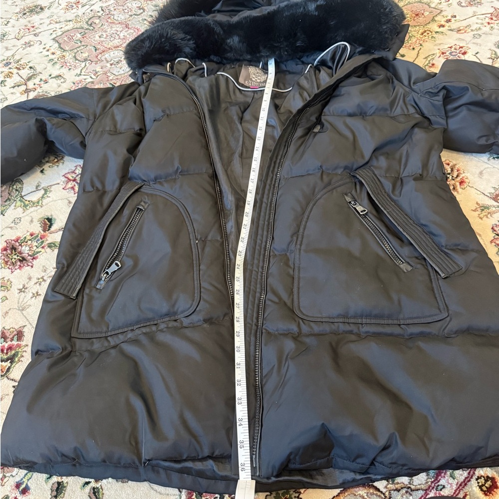 VInce Camuto Plus Black Puffer Jacket with Faux Fur Hood host pick - Picture 8 of 13
